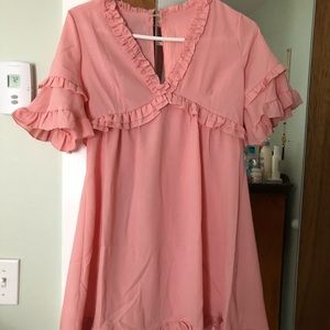 Pink babydoll cover-up dress